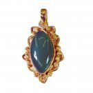 bewitching Green Onyx Gold Plated Green Pendant Glass gemstones US