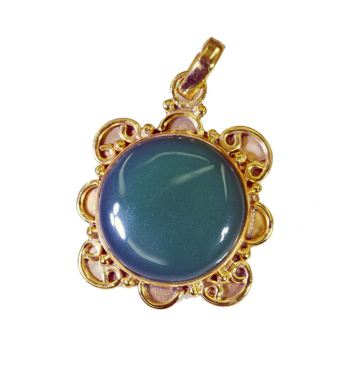 cute Green Onyx Gold Plated Green Pendant Glass supplies US