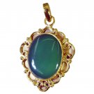 delicate Green Onyx Gold Plated Green Pendant Fashion supply US