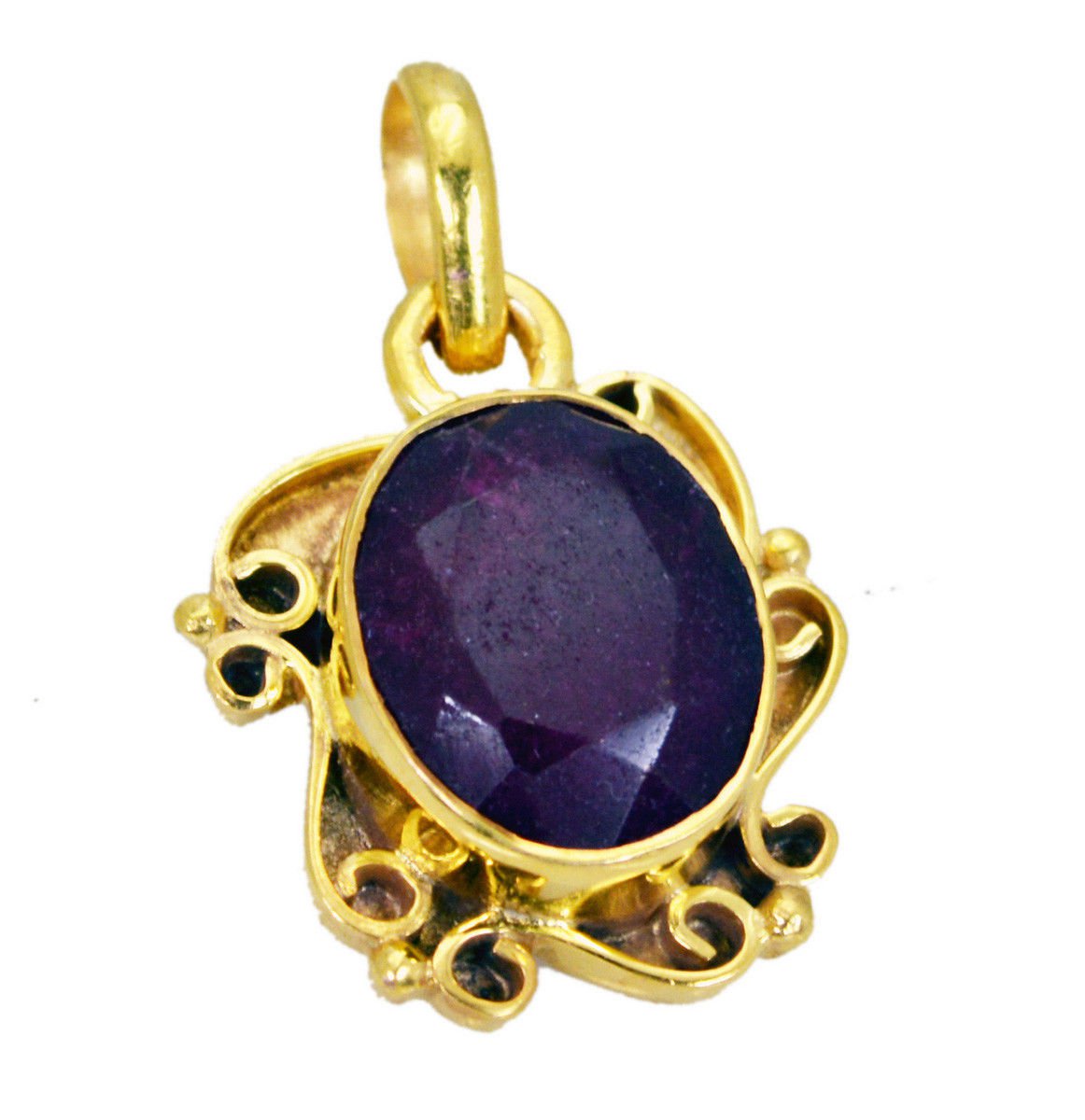 classy Indian Ruby Gold Plated Red Pendant Fashion generally US