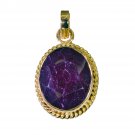 fine Indian Ruby Gold Plated Red Pendant Glass usual US