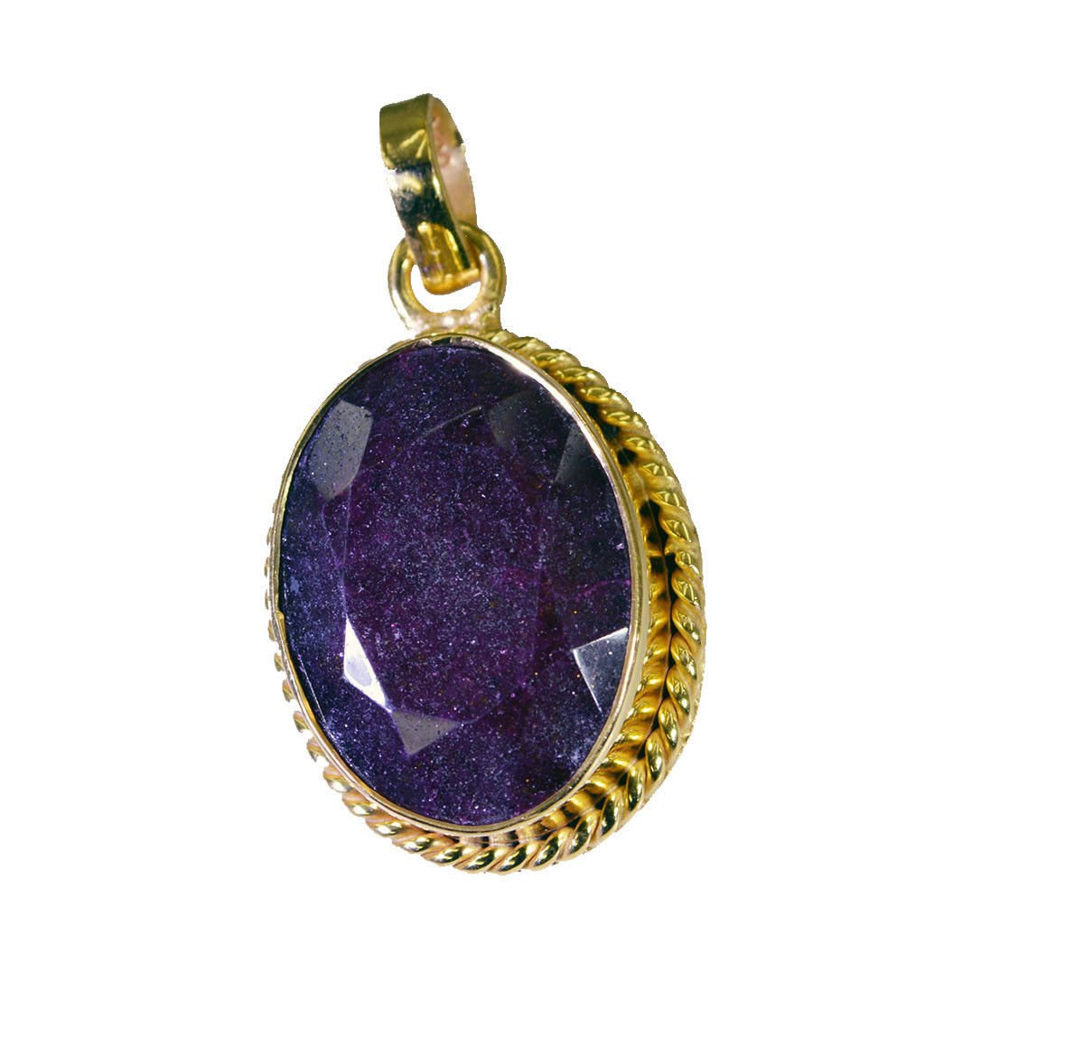 fair Indian Ruby Gold Plated Red Pendant Glass suppiler US