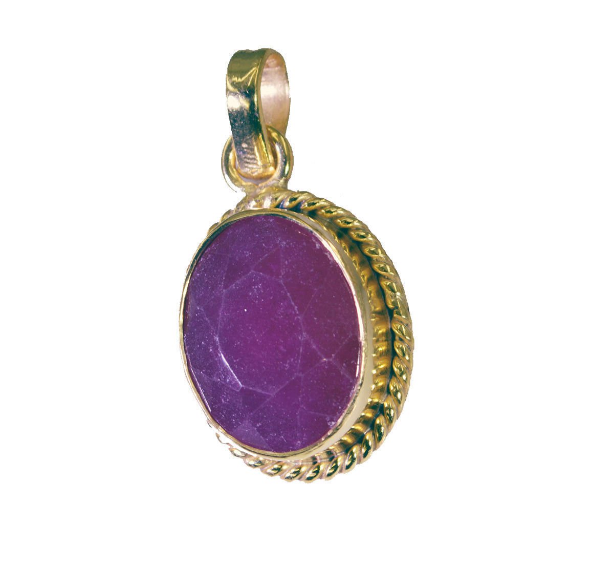 attractive Indian Ruby Gold Plated Red Pendant Fashion wholesale US