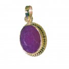attractive Indian Ruby Gold Plated Red Pendant Fashion wholesale US