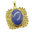 fine Lapis Lazuli Gold Plated Blue Pendant Fashion jaipur US