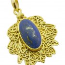 grand Lapis Lazuli Gold Plated Blue Pendant Glass india US