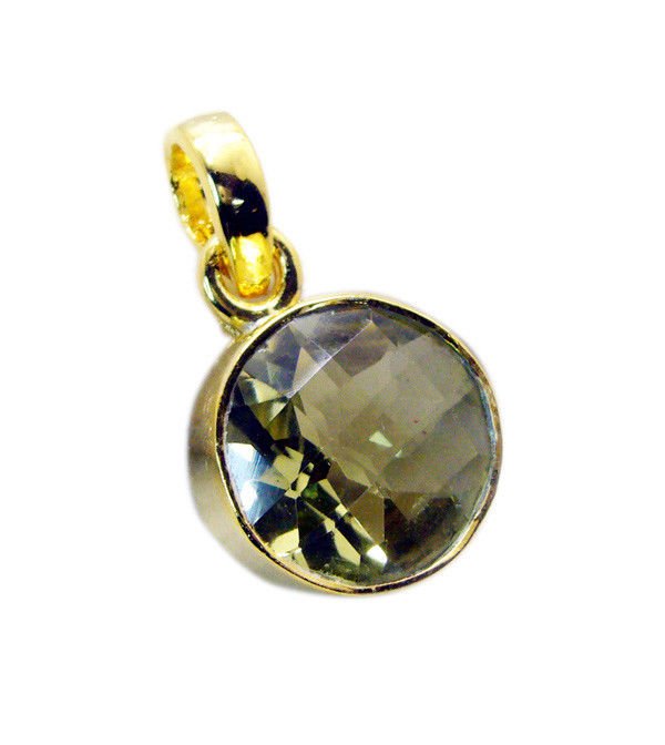 handsome Lemon Quartz Gold Plated Yellow Pendant Glass general US