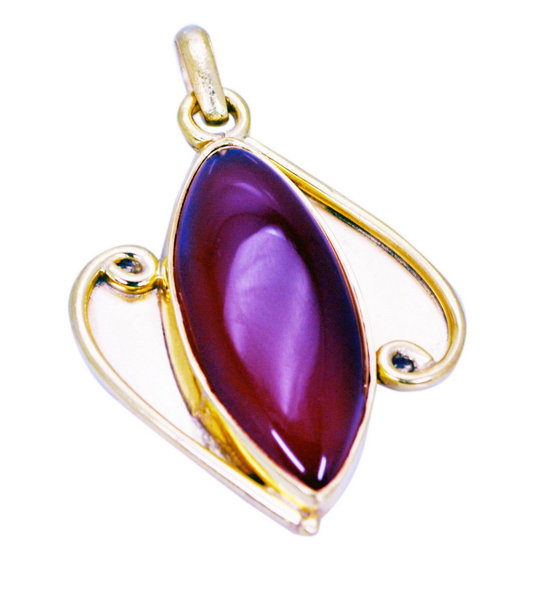 pleasing Red Onyx Gold Plated Red Pendant Glass gemstones US
