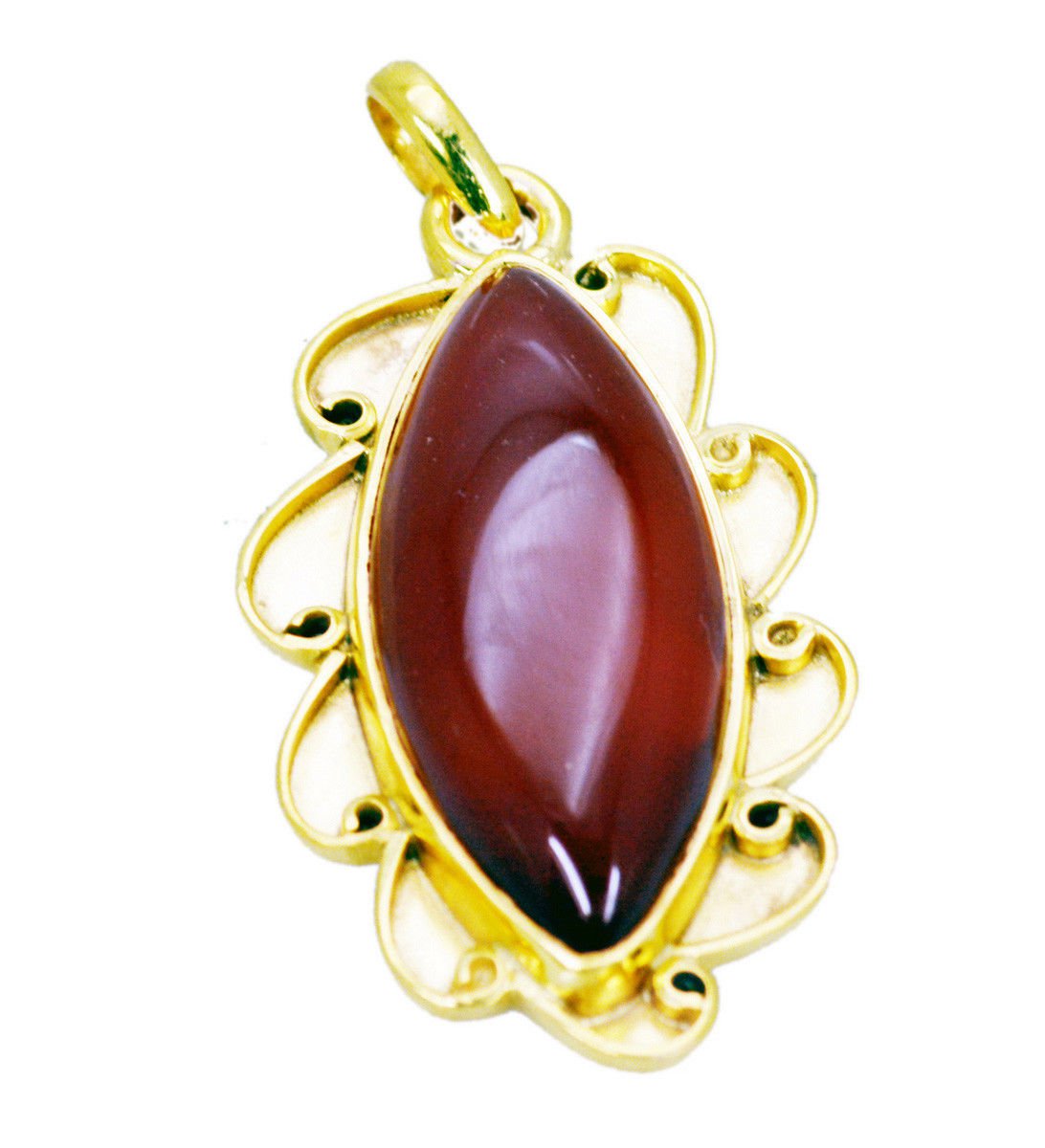 comely Red Onyx Gold Plated Red Pendant Glass exporter US