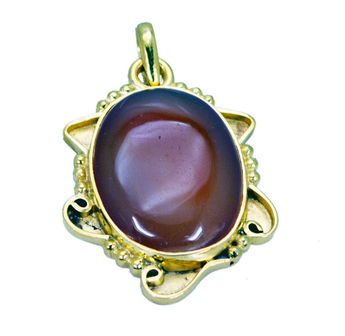 classy Red Onyx Gold Plated Red Pendant Fashion jewellery US