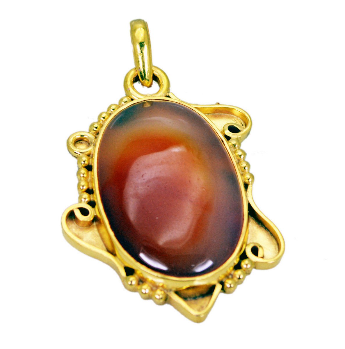 cute Red Onyx Gold Plated Red Pendant Glass jewelry US