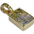 inviting Rutile Quartz CZ Gold Plated Multi Pendant Glass handcrafted US
