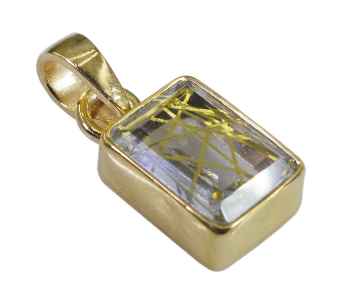fair Rutile Quartz CZ Gold Plated Multi Pendant Fashion jaipur US
