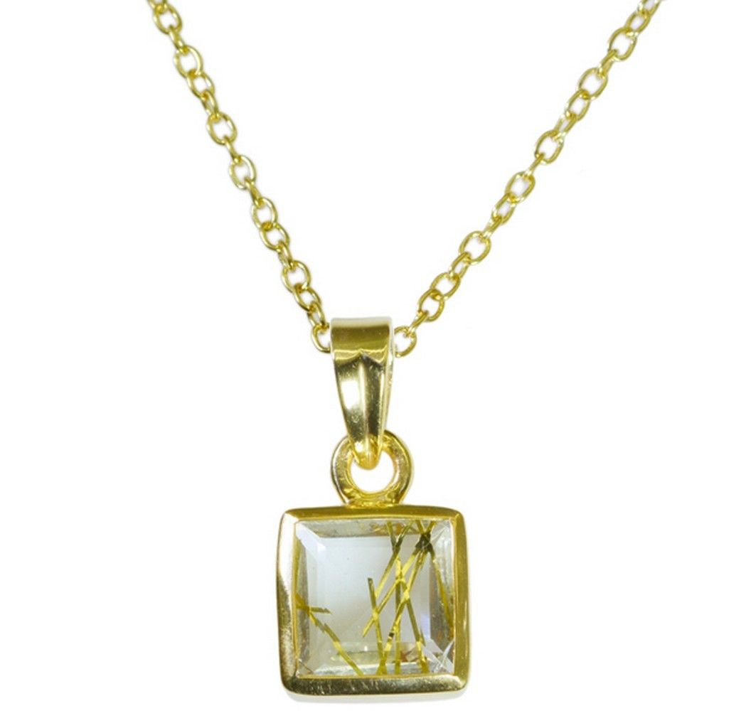 handsome Rutile Quartz CZ Gold Plated Multi Pendant Glass regular US