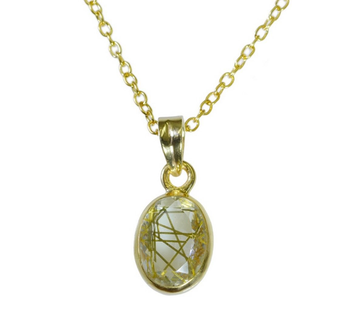 delicate Rutile Quartz CZ Gold Plated Multi Pendant Fashion exporter US