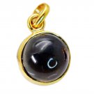 fine Smoky Quartz Gold Plated Brown Pendant Glass indian US
