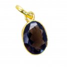 handsome Smoky Quartz Gold Plated Brown Pendant Fashion handcrafted US