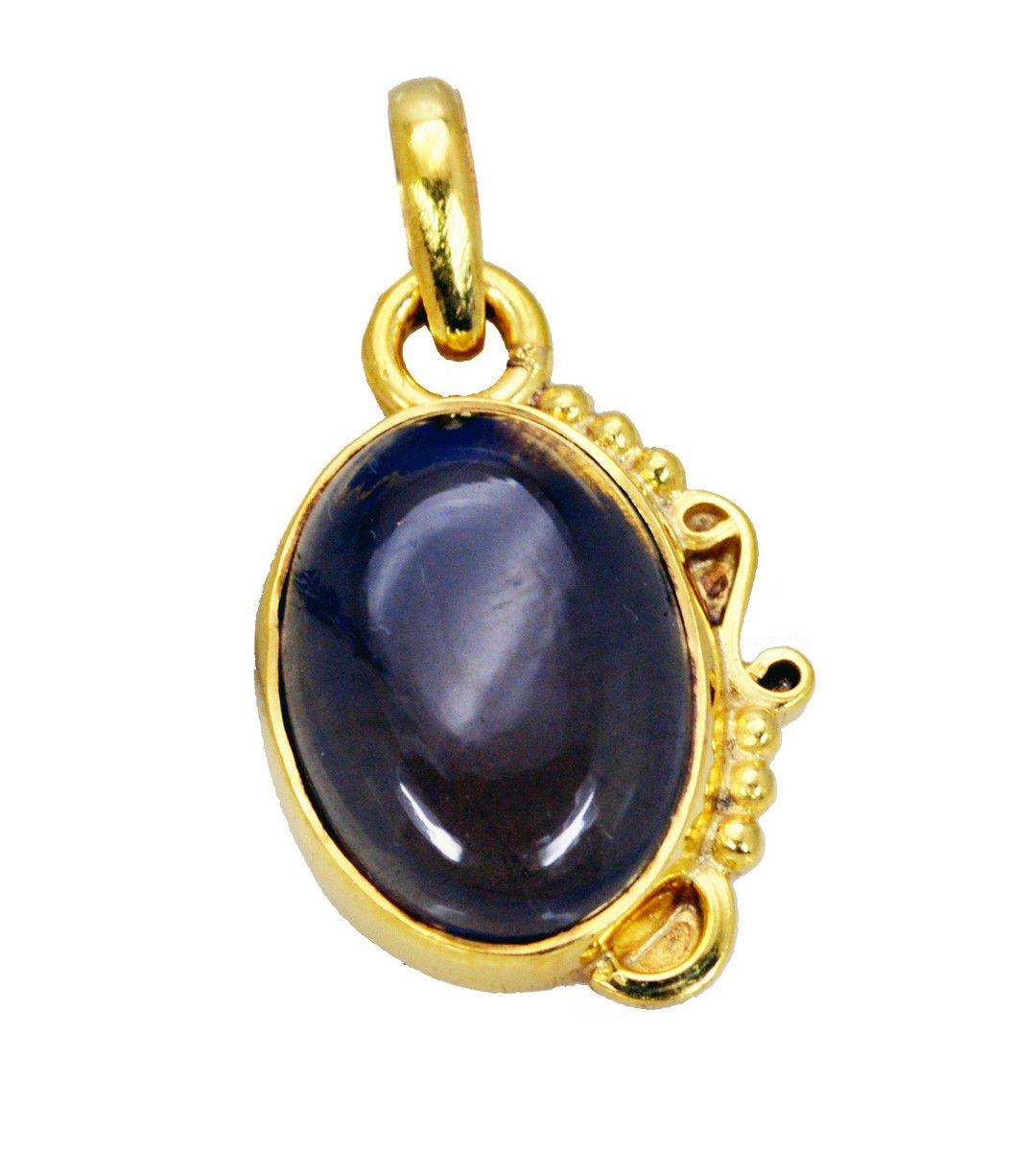 appealing Smoky Quartz Gold Plated Brown Pendant Glass jewelry US