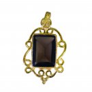 captivating Smoky Quartz Gold Plated Brown Pendant Glass gemstones US