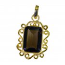 classy Smoky Quartz Gold Plated Brown Pendant Glass ordinary US
