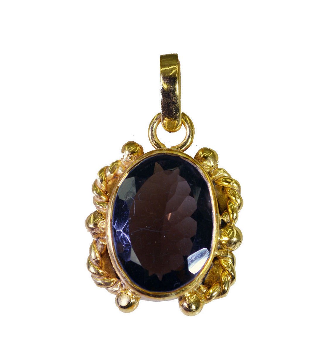 delicate Smoky Quartz Gold Plated Brown Pendant Glass generally US