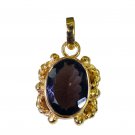 delicate Smoky Quartz Gold Plated Brown Pendant Glass generally US