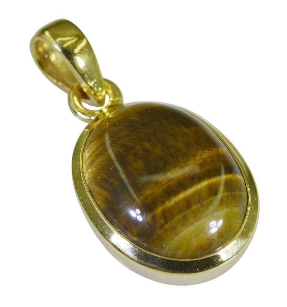 captivating Tiger Eye Gold Plated Brown Pendant Glass ordinary US