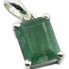 exquisite Indian Emerald 925 Sterling Silver Green Pendant genuine gemstone US