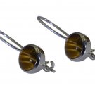 fair Tiger Eye 925 Sterling Silver Brown Earring genuine jewellery US
