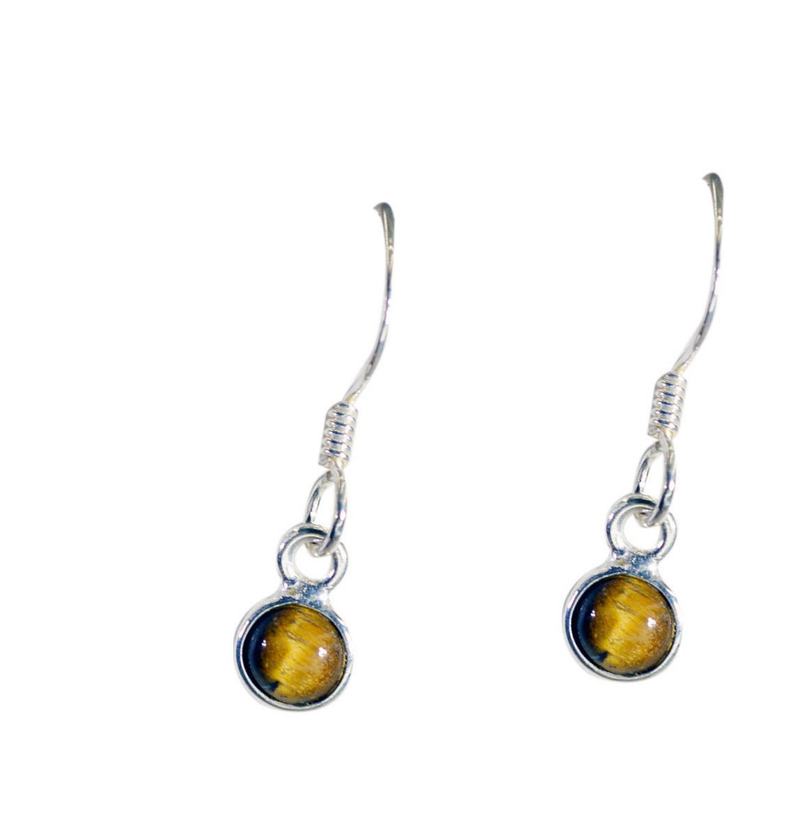 adorable Tiger Eye 925 Sterling Silver Brown Earring Natural supply US