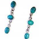 fair Turquoise 925 Solid Sterling Silver Multi Earring Natural handmade US