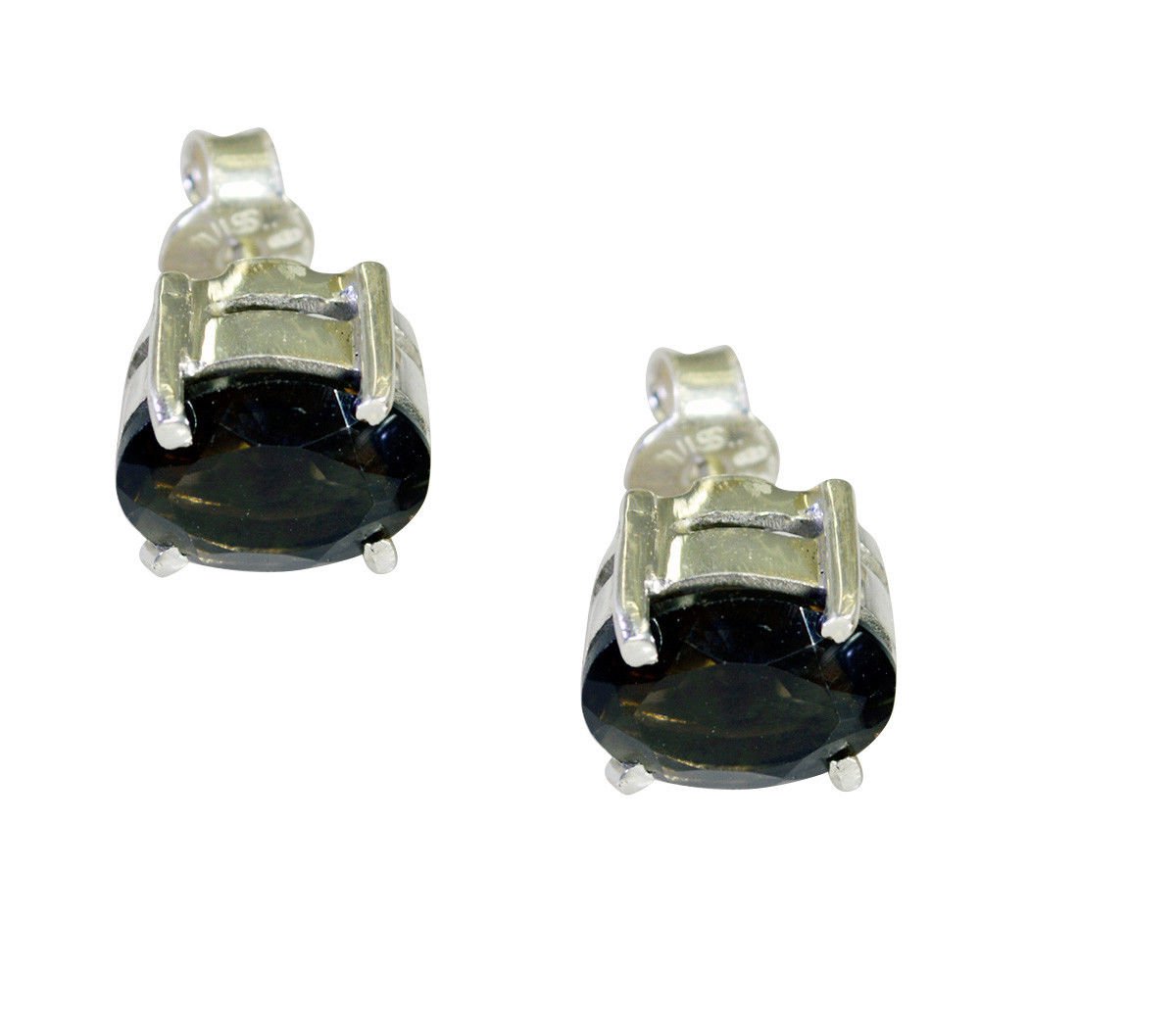 attractive Smoky Quartz Solid Sterling Silver Brown Earring Natural usually US