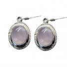 pleasing Rose Quartz 925 Solid Sterling Silver Pink Earring genuine indian US