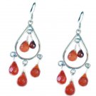 attractive Red Onyx 925 Solid Sterling Silver Red Earring genuine jaipur US
