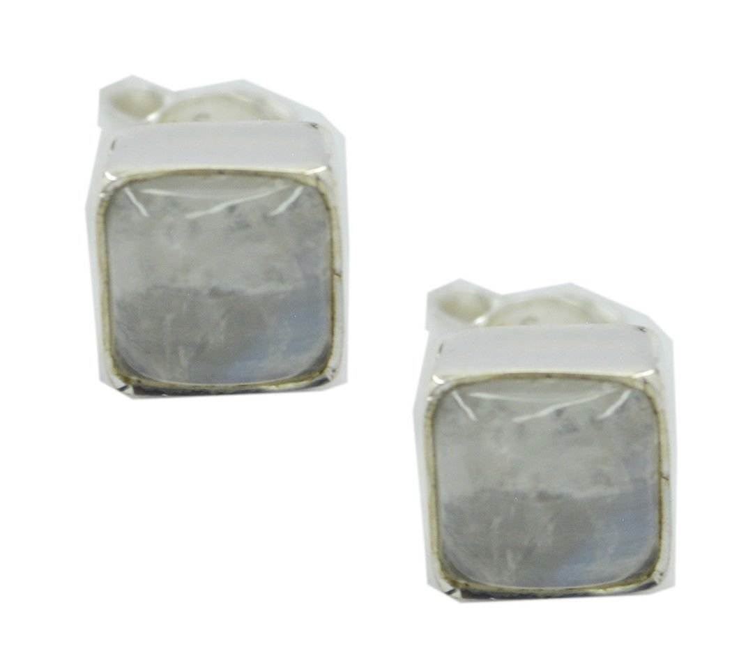 fine Rainbow moonstone 925 Sterling Silver White Earring genuine wholesale US
