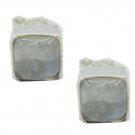 fine Rainbow moonstone 925 Sterling Silver White Earring genuine wholesale US