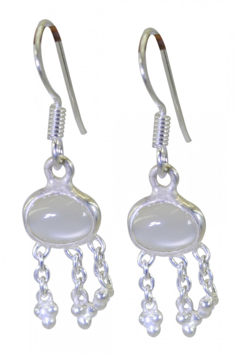 bonnie Rainbow Moonstone 925 Solid Silver White Earring genuine gemstone US