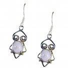 fascinating Rainbow Moonstone 925 Solid Silver White Earring genuine usual US