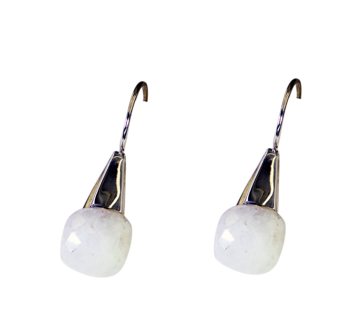 elegant Rainbow Moonstone 925 Solid Silver White Earring Natural easily US