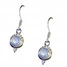 delicate Rainbow Moonstone 925 Solid Silver White Earring genuine usually US