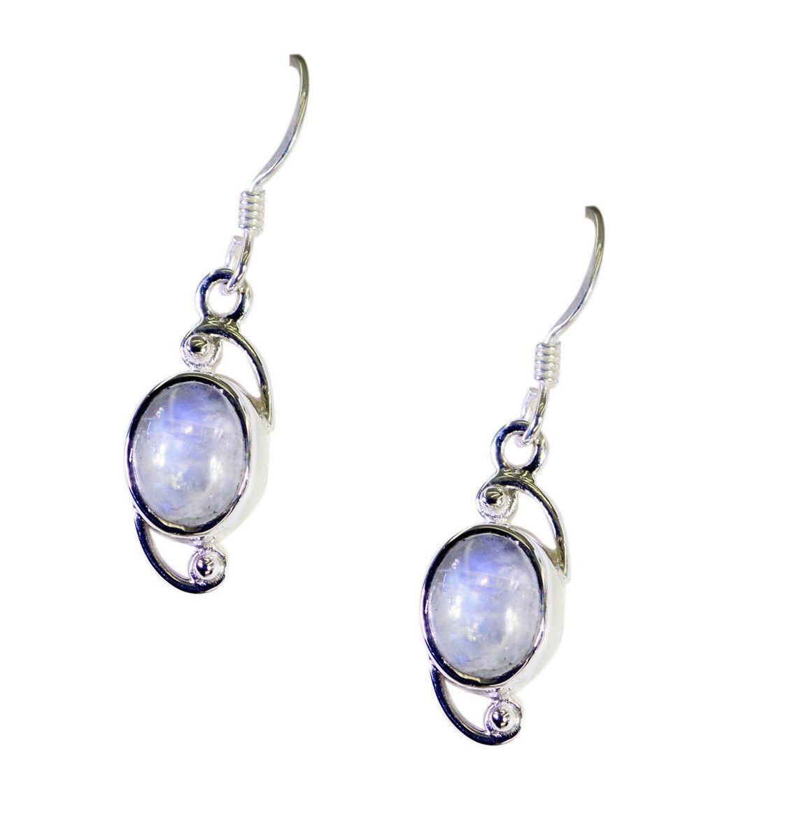exquisite Rainbow Moonstone 925 Solid Silver White Earring Natural jewelry US