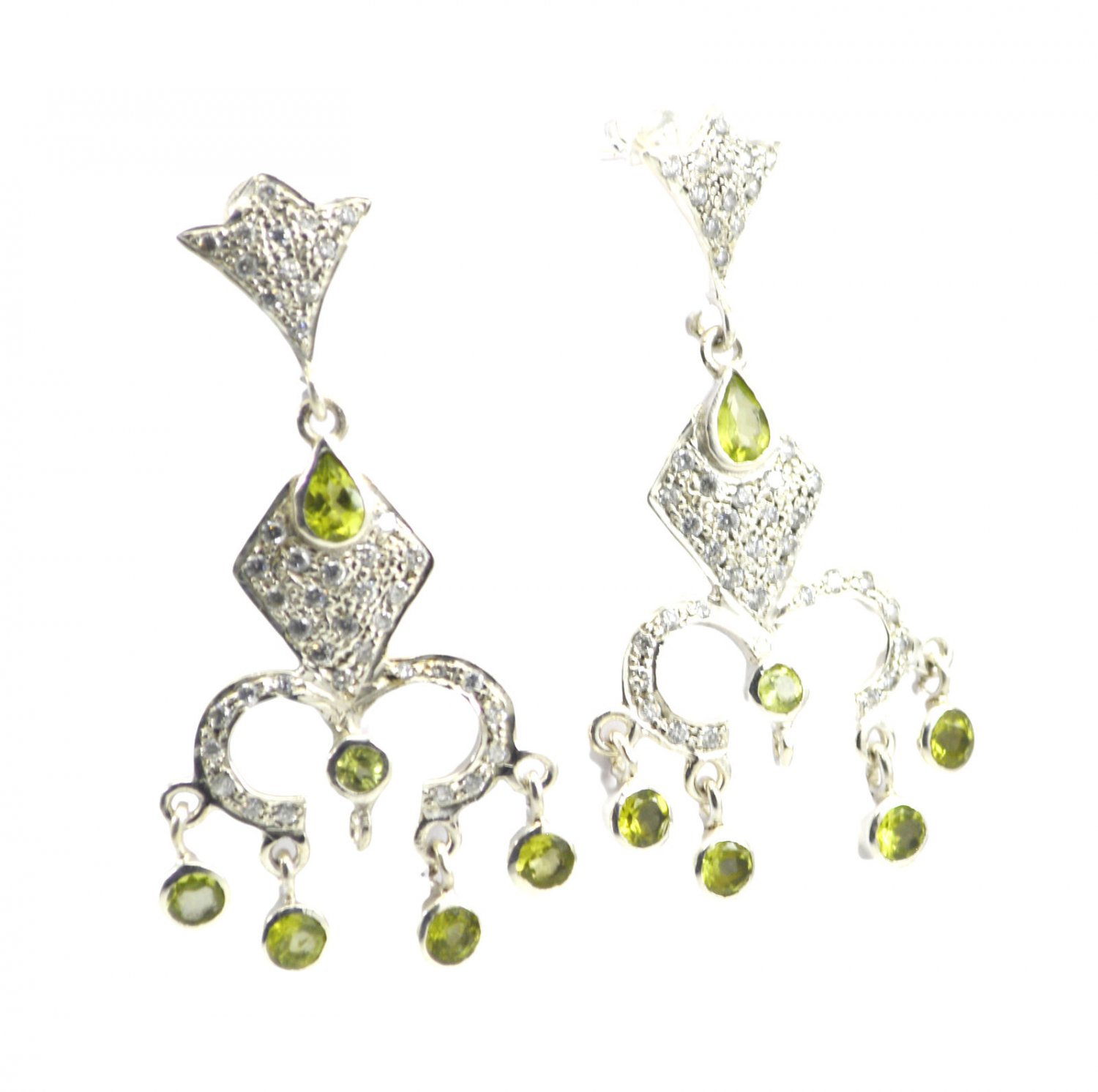 fair Peridot 925 Solid Sterling Silver Green Earring genuine suppiler US