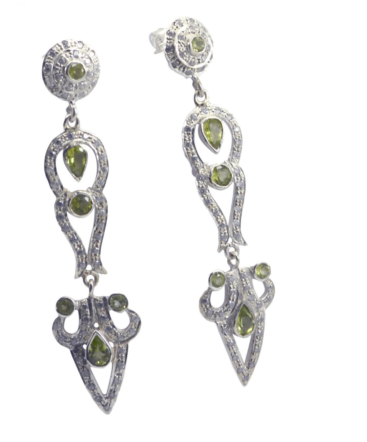inviting Peridot 925 Solid Sterling Silver Green Earring Natural exporter US