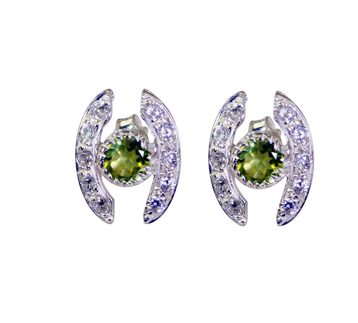 excellent Peridot 925 Solid Sterling Silver Green Earring genuine jewellery US