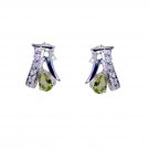 elegant Peridot 925 Solid Sterling Silver Green Earring genuine india US