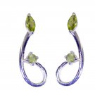 delicate Peridot 925 Solid Sterling Silver Green Earring Natural jaipur US