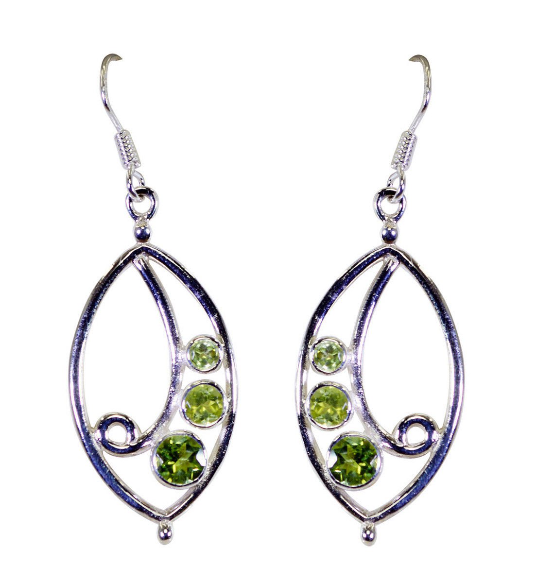 exquisite Peridot 925 Solid Sterling Silver Green Earring genuine freely US