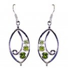 exquisite Peridot 925 Solid Sterling Silver Green Earring genuine freely US