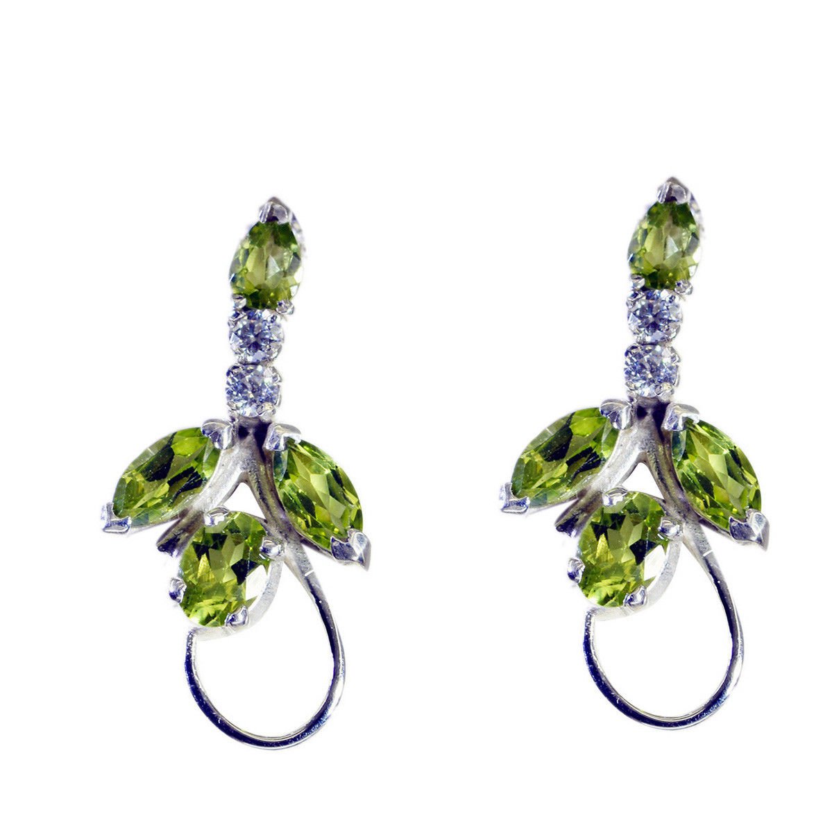 fine-looking Peridot 925 Solid Sterling Silver Green Earring Natural usually US