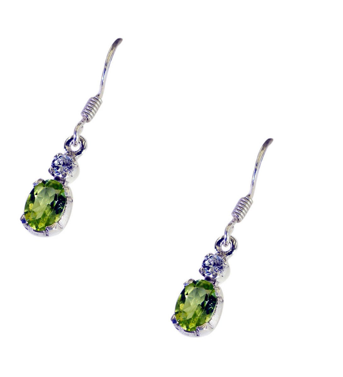 splendiferous Peridot Solid Sterling Silver Green Earring genuine gemstones US